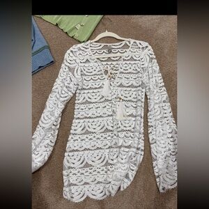 Elegant White Lace Women’s bathing suit cover up